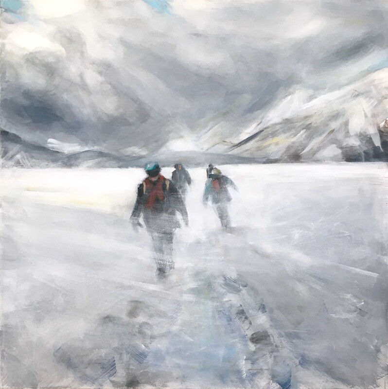 Schneesturm 5, 2022, 80x80 cm, Acryl auf Leinwand (SOLD)