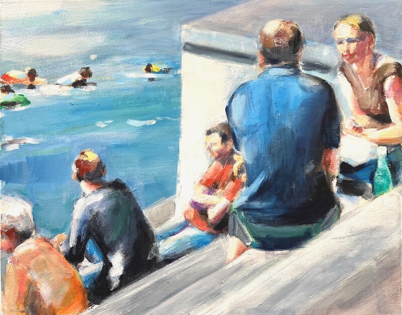 Am Ufer 3, 2018, 40x50 cm, Acryl auf Leinwand